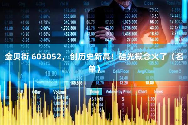 金贝街 603052，创历史新高！硅光概念火了（名单）